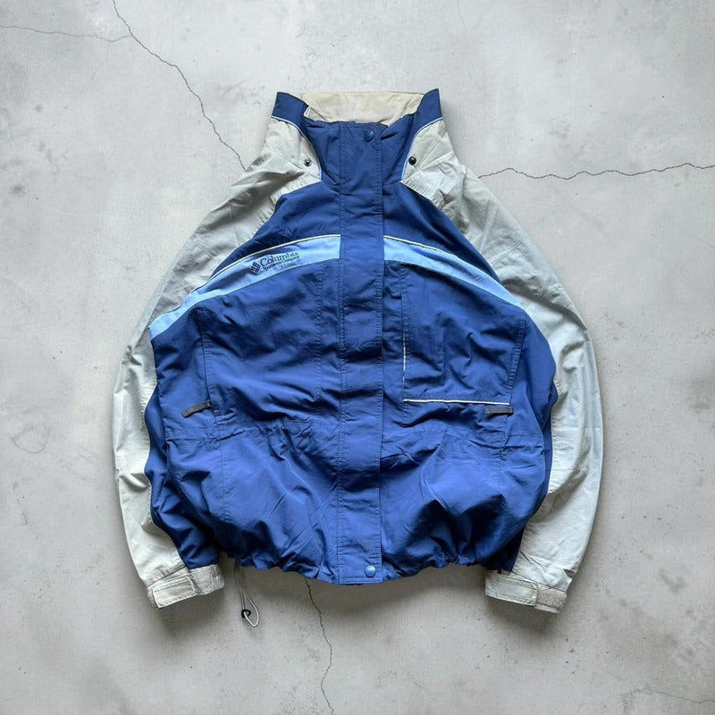 Vintage 00's Columbia Blue White Water Resistant Windbreaker Jacket L