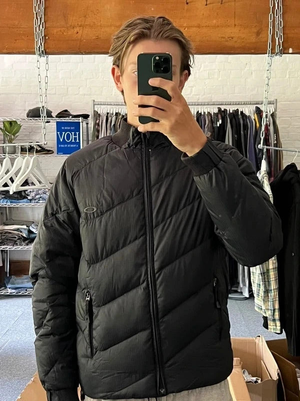 Vintage 00's Black Oakley Down Puffer Jacket Coat S