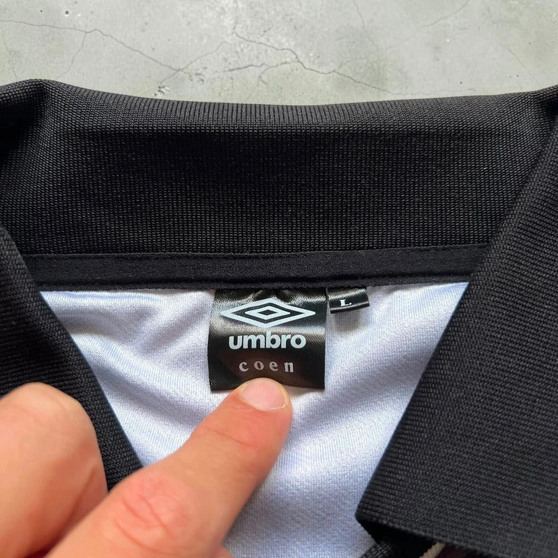 Grey Brown Umbro Plaid Checked Long Sleeve T'shirt L