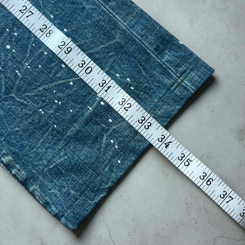 Women's Vintage Burberry Blue Label Paint Splatter Denim Flared Jeans W28