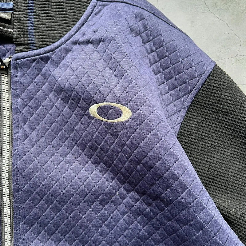 Oakley Navy Black Quilted Zip up Jacket M