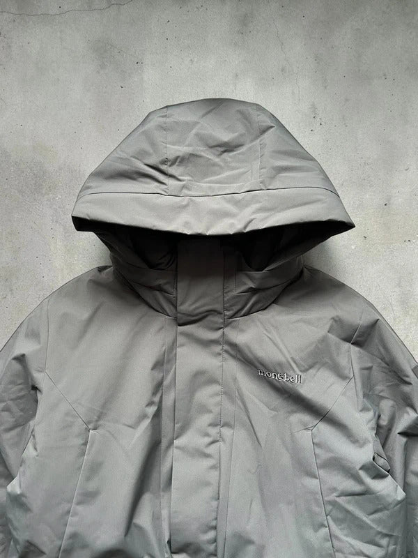 Dark Grey Montbell Water Repellent Puffer Jacket Coat L