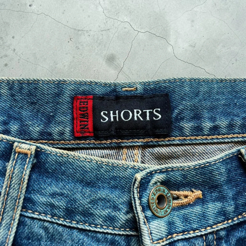 Vintage 00's Baggy Edwin Blue Denim Shorts Jorts W29