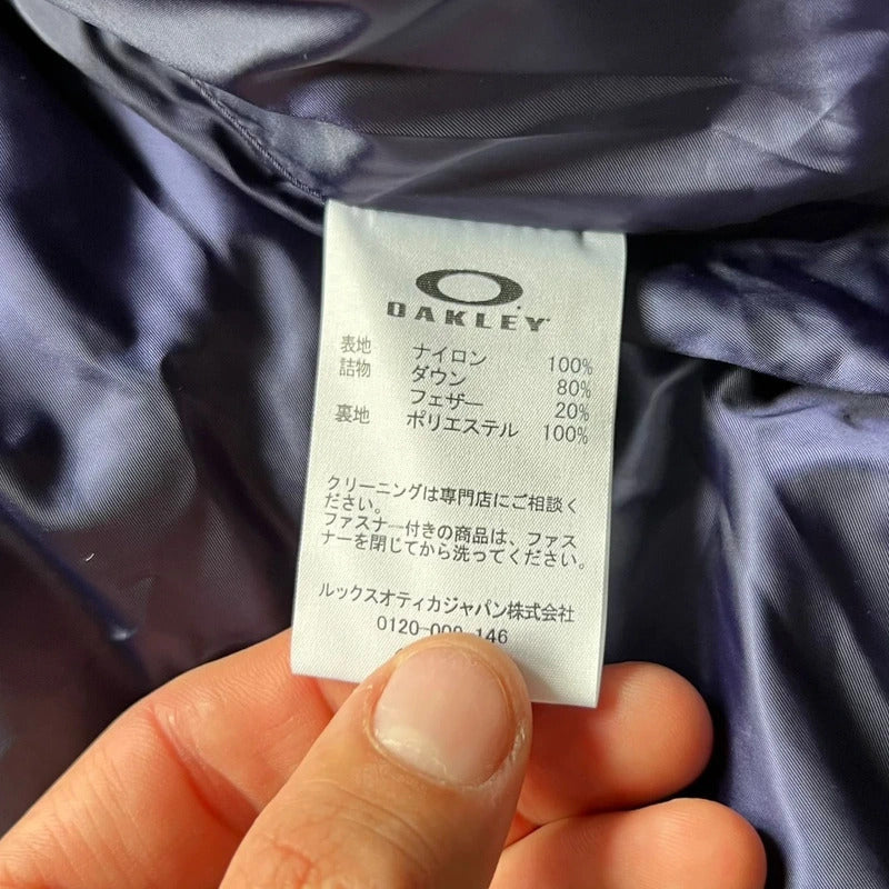 Purple Navy Prismatic Oakley Hooded Puffer Jacket Coat M