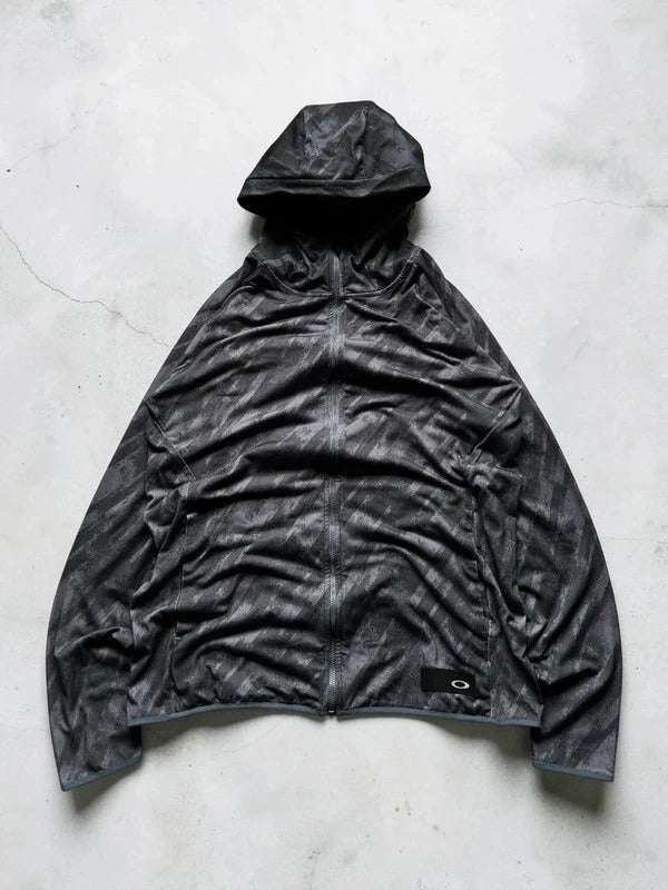 Black Grey Camo Oakley Zip up Hoodie Jacket M