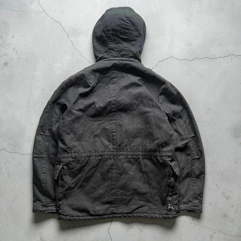 Vintage Hooded Firemans Clasp Jacket Coat L
