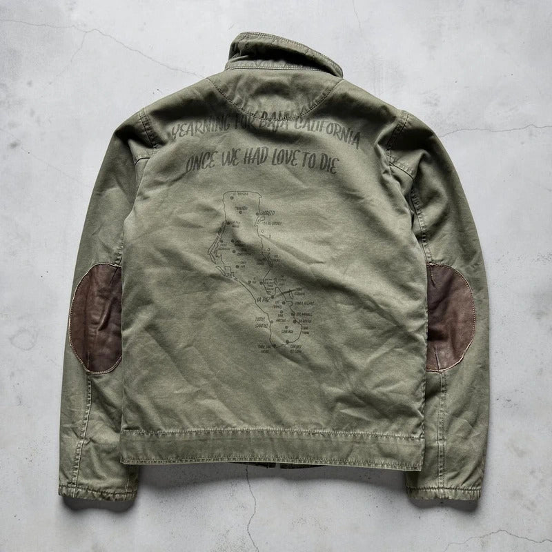 Vintage 00's Beams Japan Khaki Green Military Harrington Jacket XS