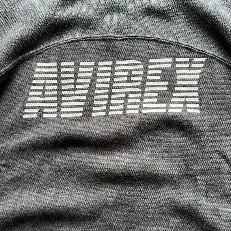 Black Avirex Waffle-Knit USA T-Shirt XL