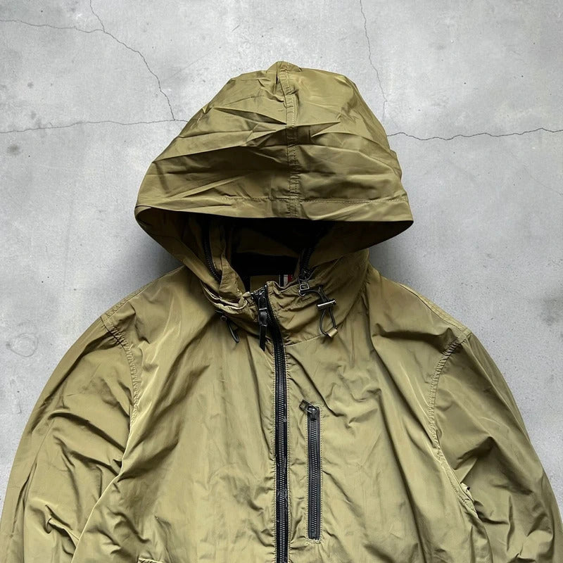 Beams Heart Japan Khaki Green Hooded Military Bomber Jacket M