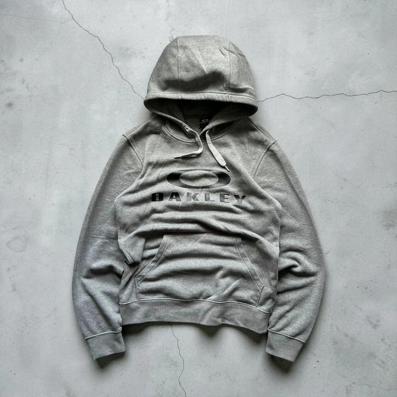 Vintage 00's Oakley Print Logo Grey Hoodie S