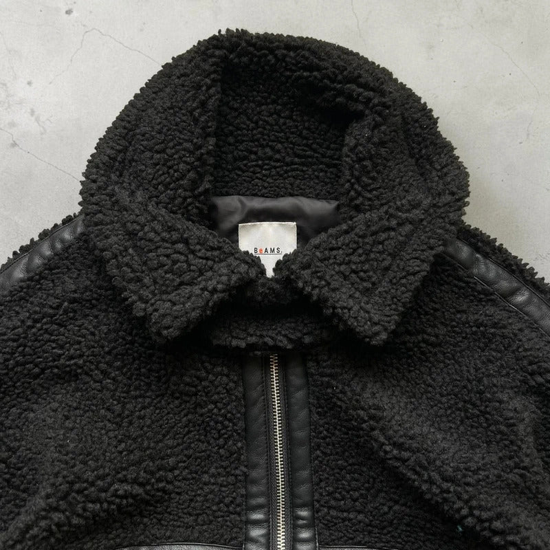 Black Beams Japan Fleece Zip up Jacket L
