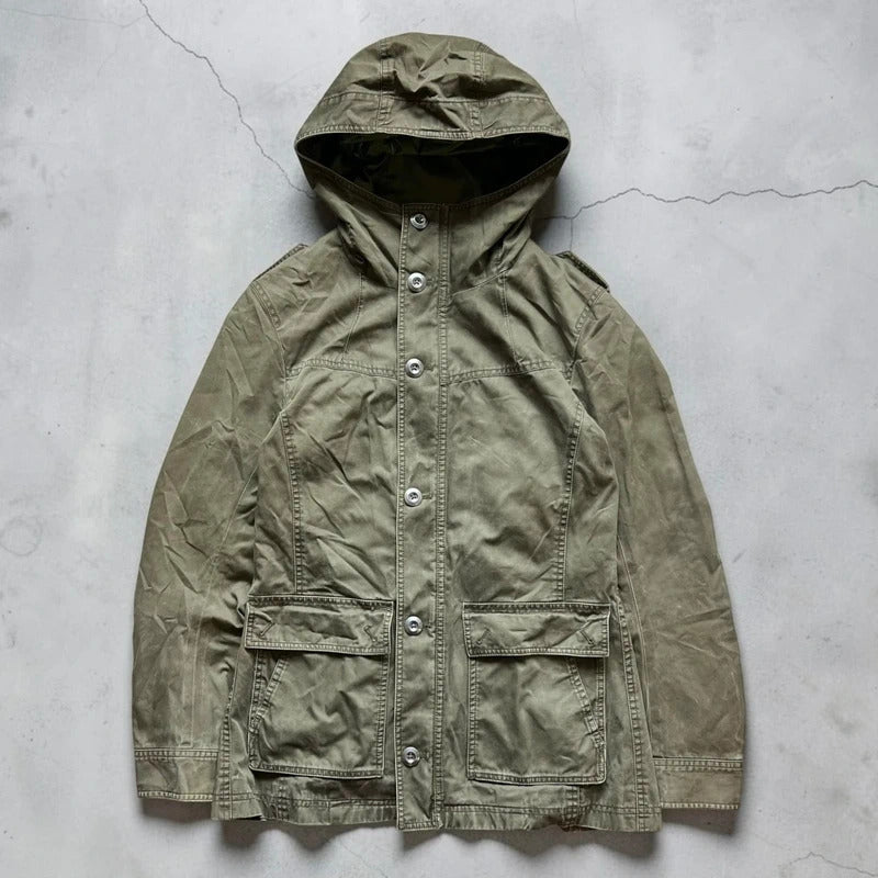 Women's Vintage Khaki Green Military Jacket M