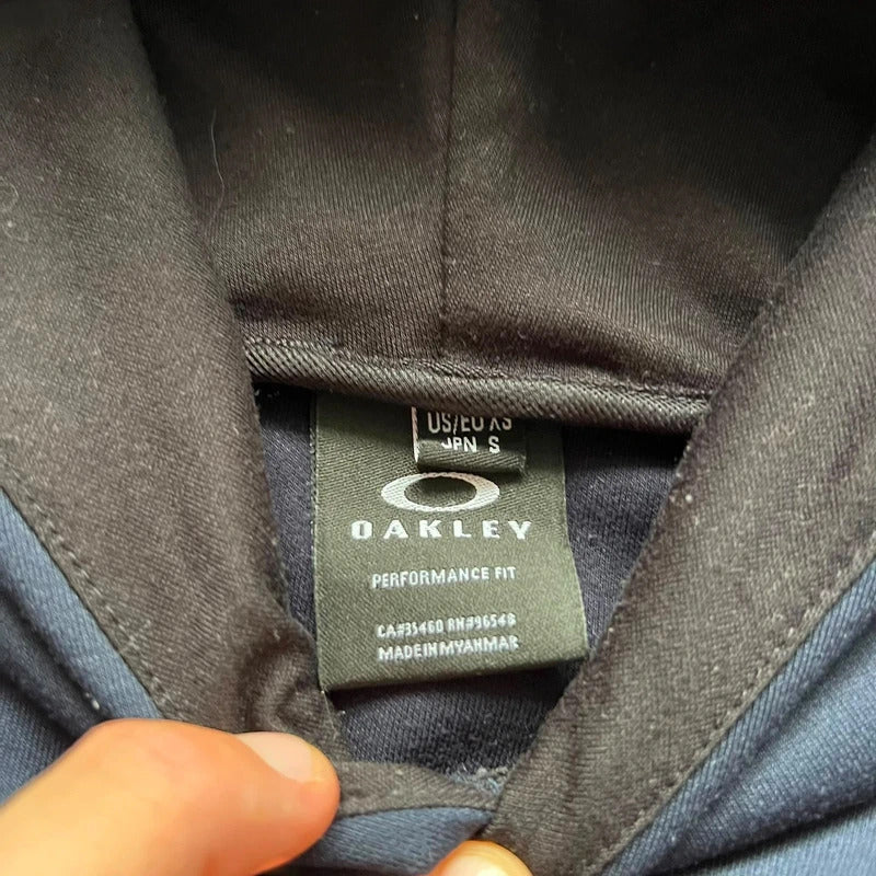 Navy Black Oakley Embossed Logo Hoodie XS