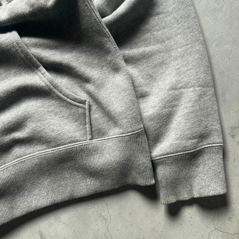 Grey Avirex Camo Logo Pullover Hoodie S