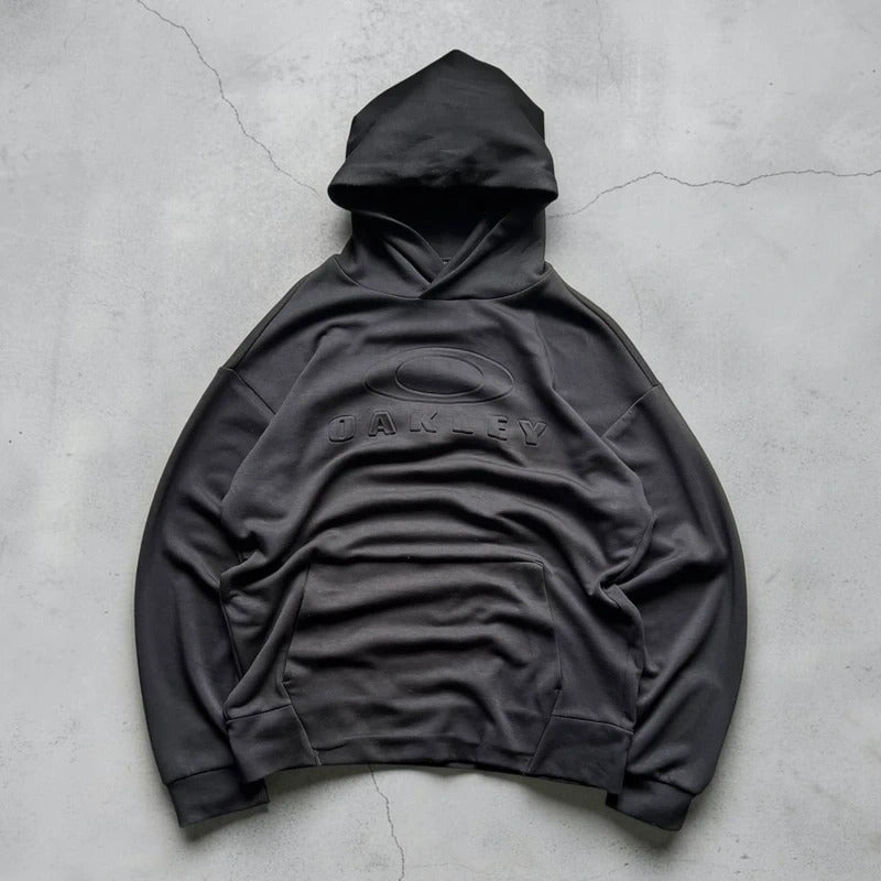 Black Oakley Embossed Logo Hoodie M