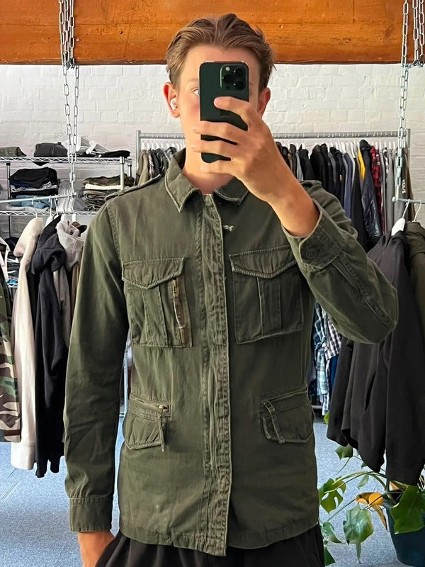 Vintage 00's Beams Khaki Field Utility Military Jacket S