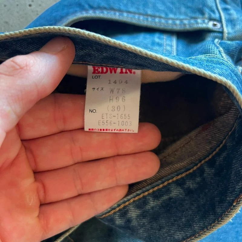 Vintage 00's Baggy Edwin Blue Denim Shorts Jorts W29