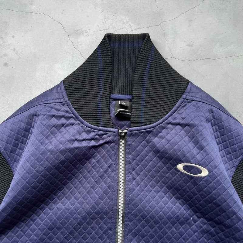 Oakley Navy Black Quilted Zip up Jacket M