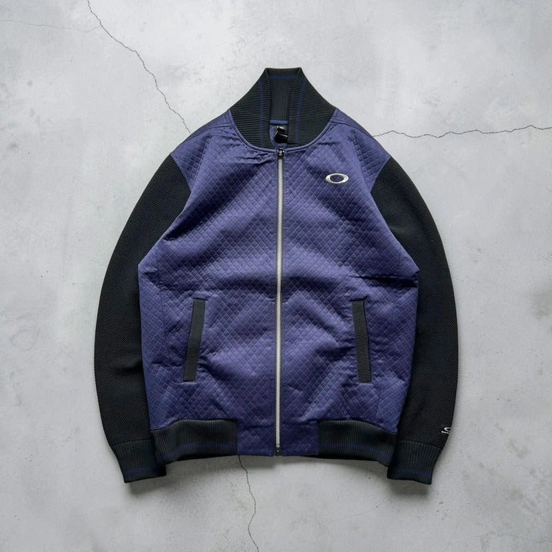 Oakley Navy Black Quilted Zip up Jacket M