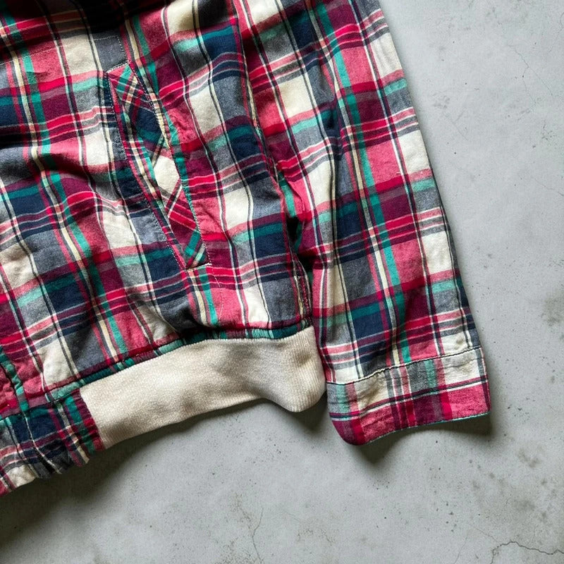 Vintage 00s Stussy Plaid Checked Tartan Zip Up Jacket M