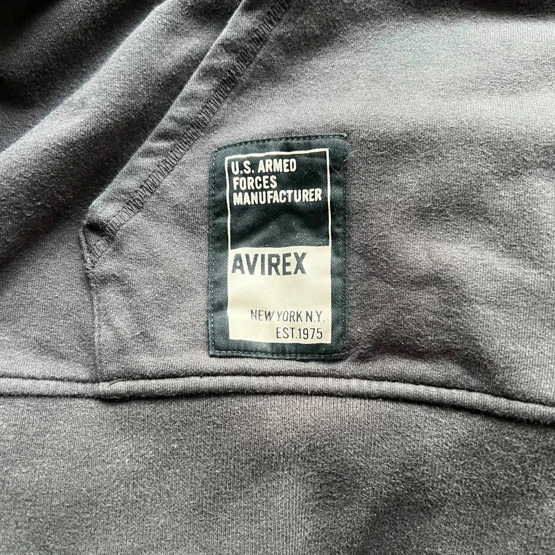 Vintage 00’s Black Avirex USA Flag Hoodie S