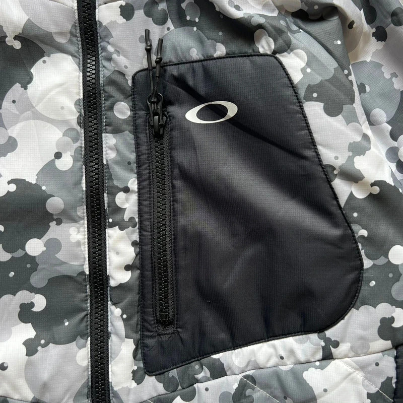 Black White Digi Camo Oakley Technical Insulated Jacket Coat S XS