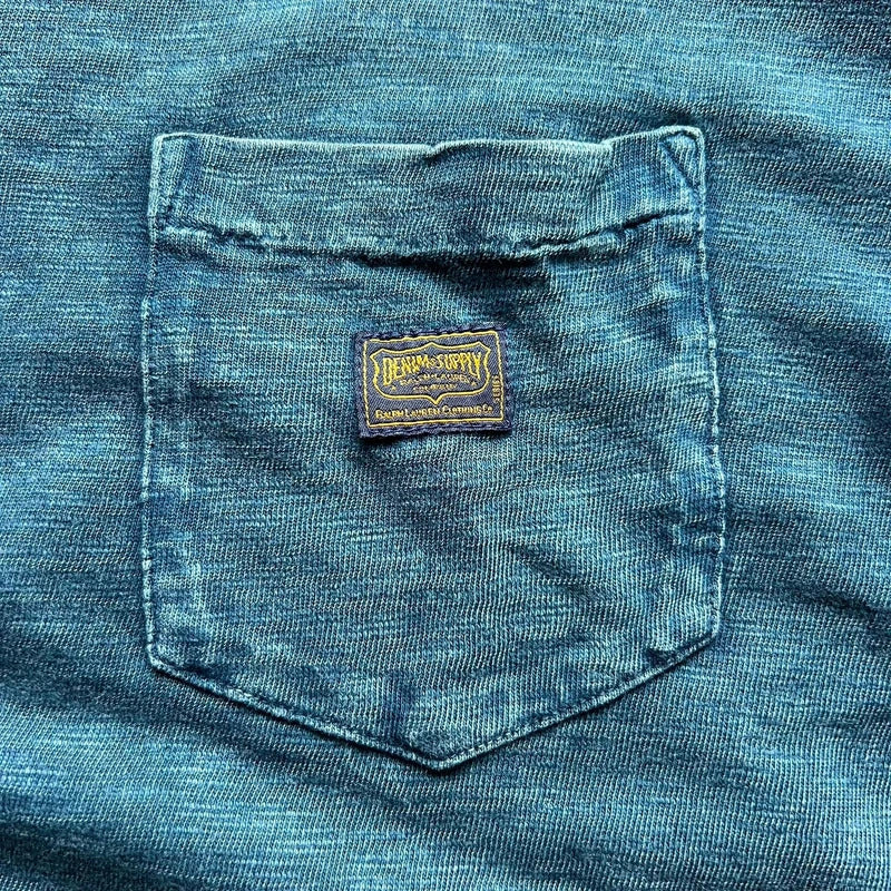 Light Blue RL Denim & Supply Washed Pocket T-Shirt S
