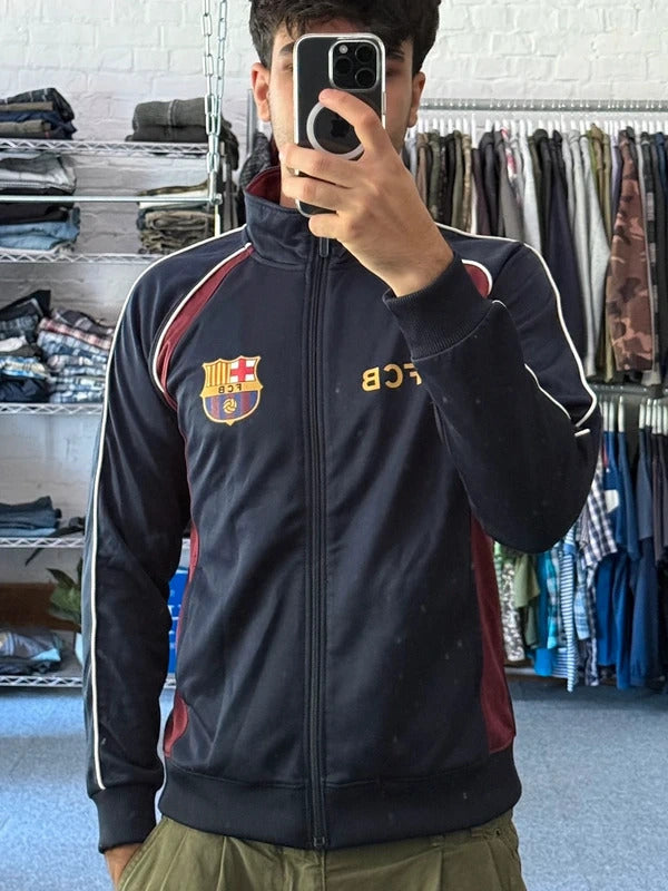 Vintage 00's FC Barcelona Football Tracksuit Navy Blue S