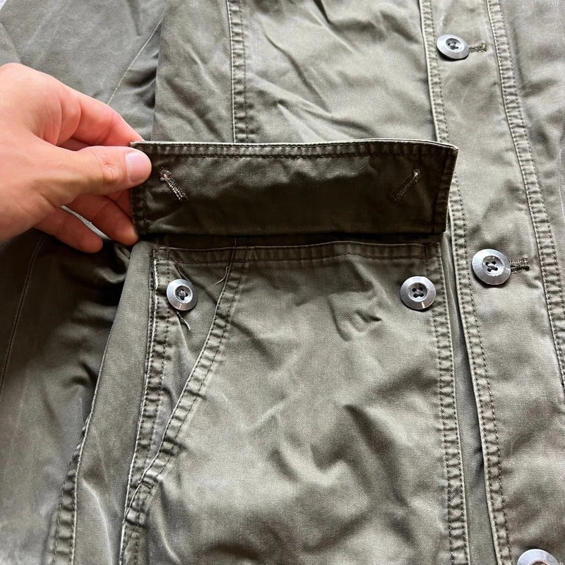 Women's Vintage Khaki Green Military Jacket M