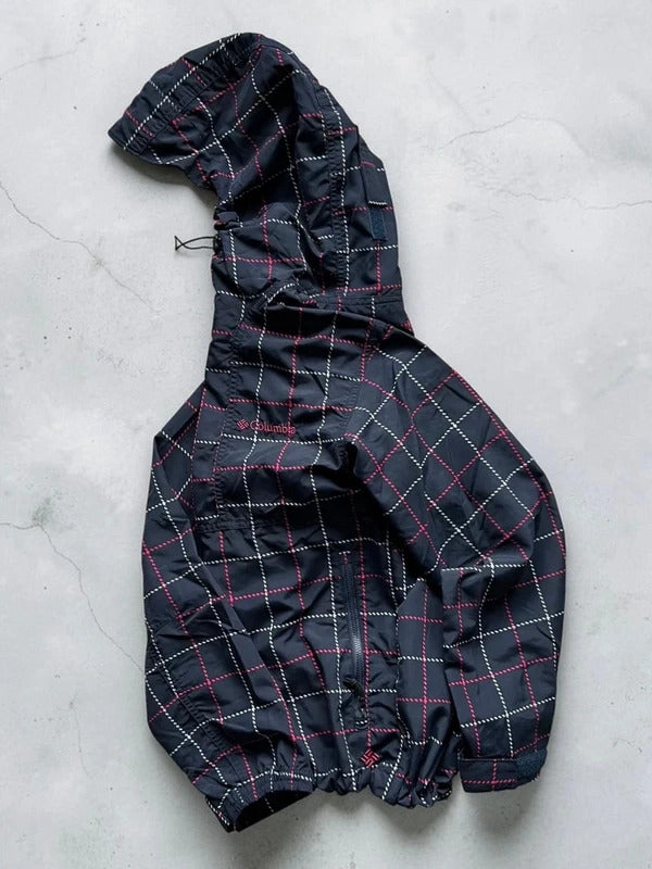 Women's Black Pink Columbia Water Resistant Plaid Checked Jacket S
