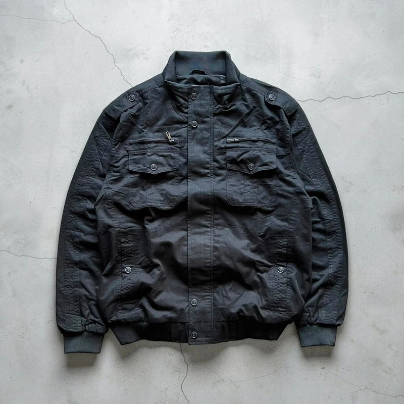 Vintage 00's Black Military Style Technical Utility Jacket XL