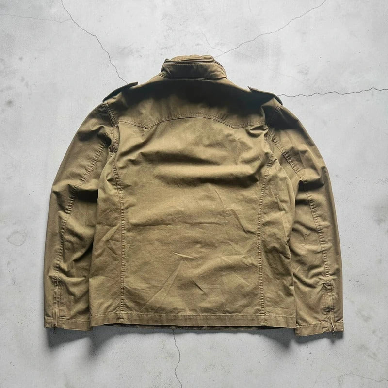 Khaki Green Beams Heart Military Style Jacket S