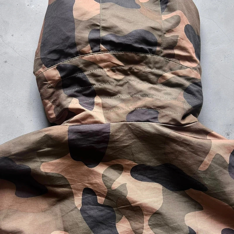 Brown Camo Technical Hooded Zip Jacket M