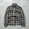 Black Grey White Plaid Checked Jacket S