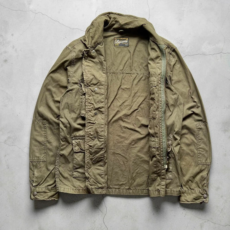 Khaki/Green Beams Utility Field Jacket M