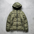 Khaki Green Hooded Puffer Jacket Coat S
