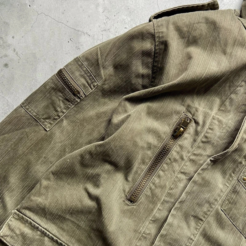 Vintage 00's Khaki Green Technical Military Jacket S