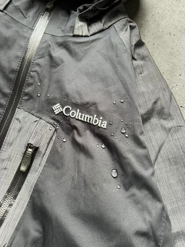 Black Grey Columbia Waterproof Windbreaker Jacket Coat