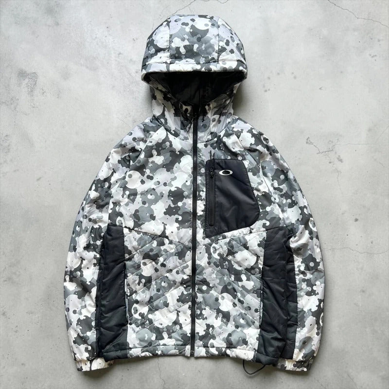 Black White Digi Camo Oakley Technical Insulated Jacket Coat S XS