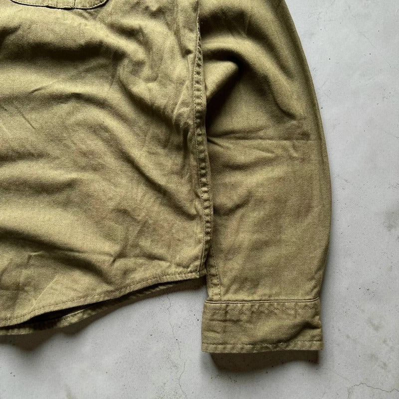 Vintage 00's Khaki Green Military Style Jacket Shacket S