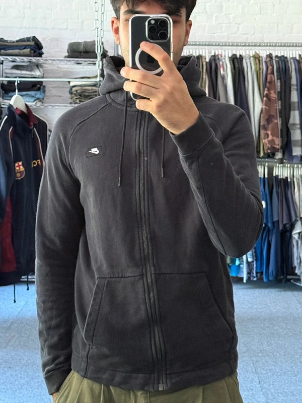 Vintage 00's Faded Black Nike Zip up Hoodie Jacket
