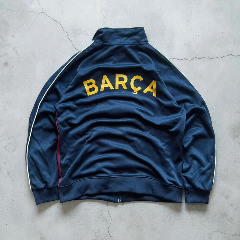 Vintage 00's FC Barcelona Football Tracksuit Navy Blue S