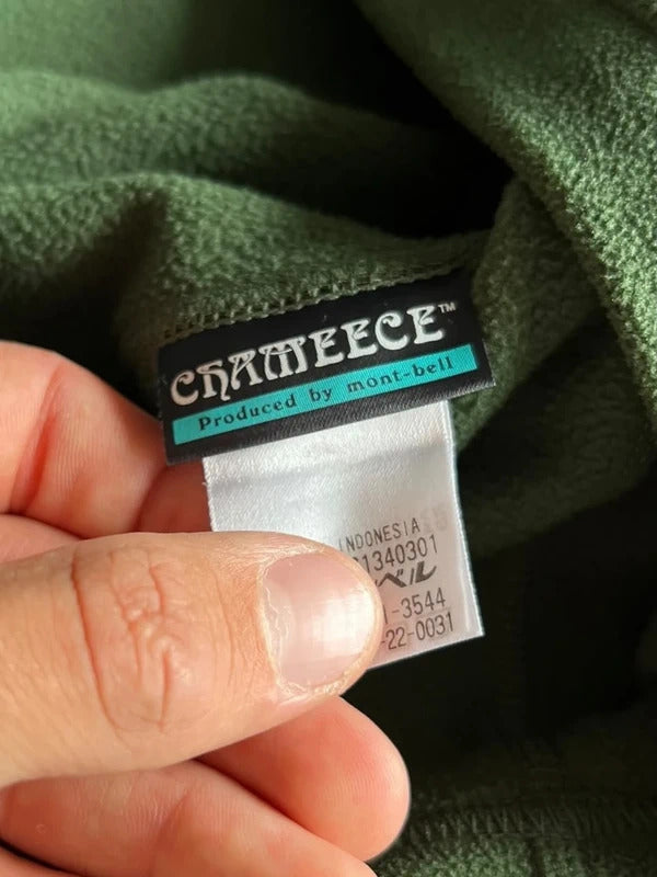Dark Green Montbell Quarter / Half Zip up Chameece Fleece Jacket XS