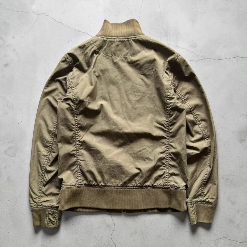 Vintage 00's Khaki Green Beams Technical Military Jacket S