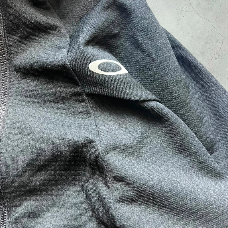 Black Oakley Technical Full-Zip Textured Hoodie Japan Collection L