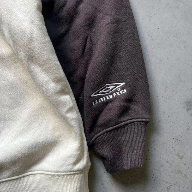 Vintage 00's Brown Cream Umbro Sweatshirt Jumper M