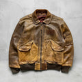 Vintage Brown Sheepskin Leather Flight Jacket S