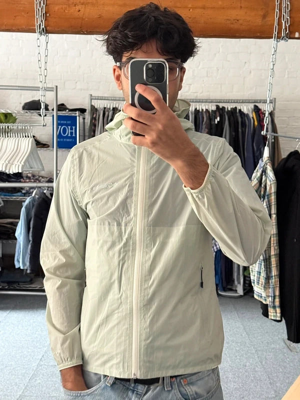 Columbia Light Green Translucent Lightweight Jacket XS