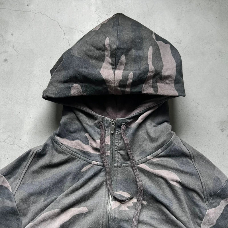 Dark Grey Oakley Camo Zip up Hoodie Jacket XL