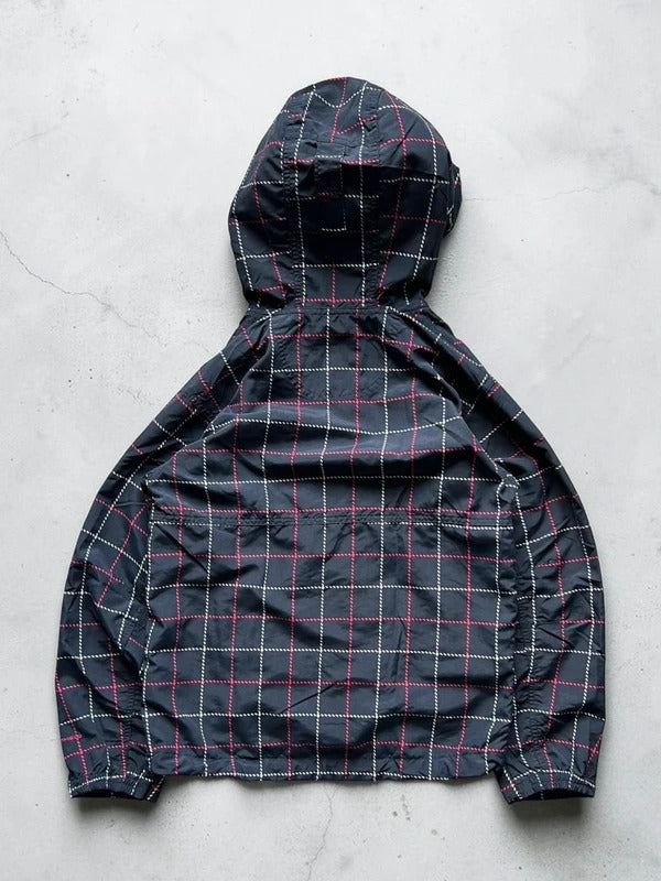 Women's Black Pink Columbia Water Resistant Plaid Checked Jacket S